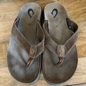 Brown Suede Flip Flops
